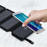 2 in 1 Detachable Foldable Solar Panels Portable Phone Charger 10000mAh Power Bank