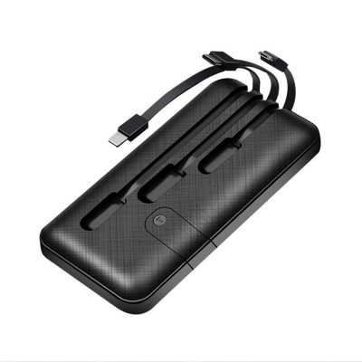 C84 Fast charging 20000mah power bank Built in cable powerbank, Built in cable 20000 mah portable power bank 20000mah