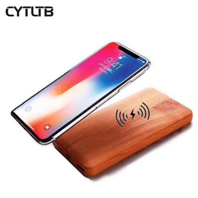 2019 High Quality Carry Power Bank Wireless 10000 Mah Wooden Customizable Square Slim Wooden Power Bank